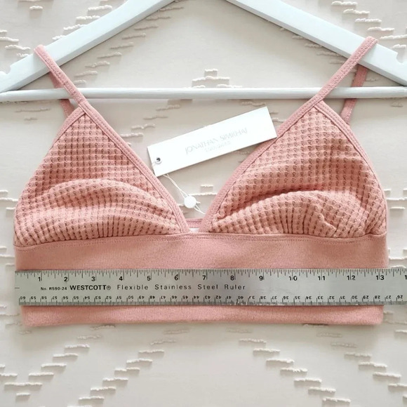 Jonathan Simkhai Juliette Chai Pink Waffle Bralette Size Small - Picture 8 of 8